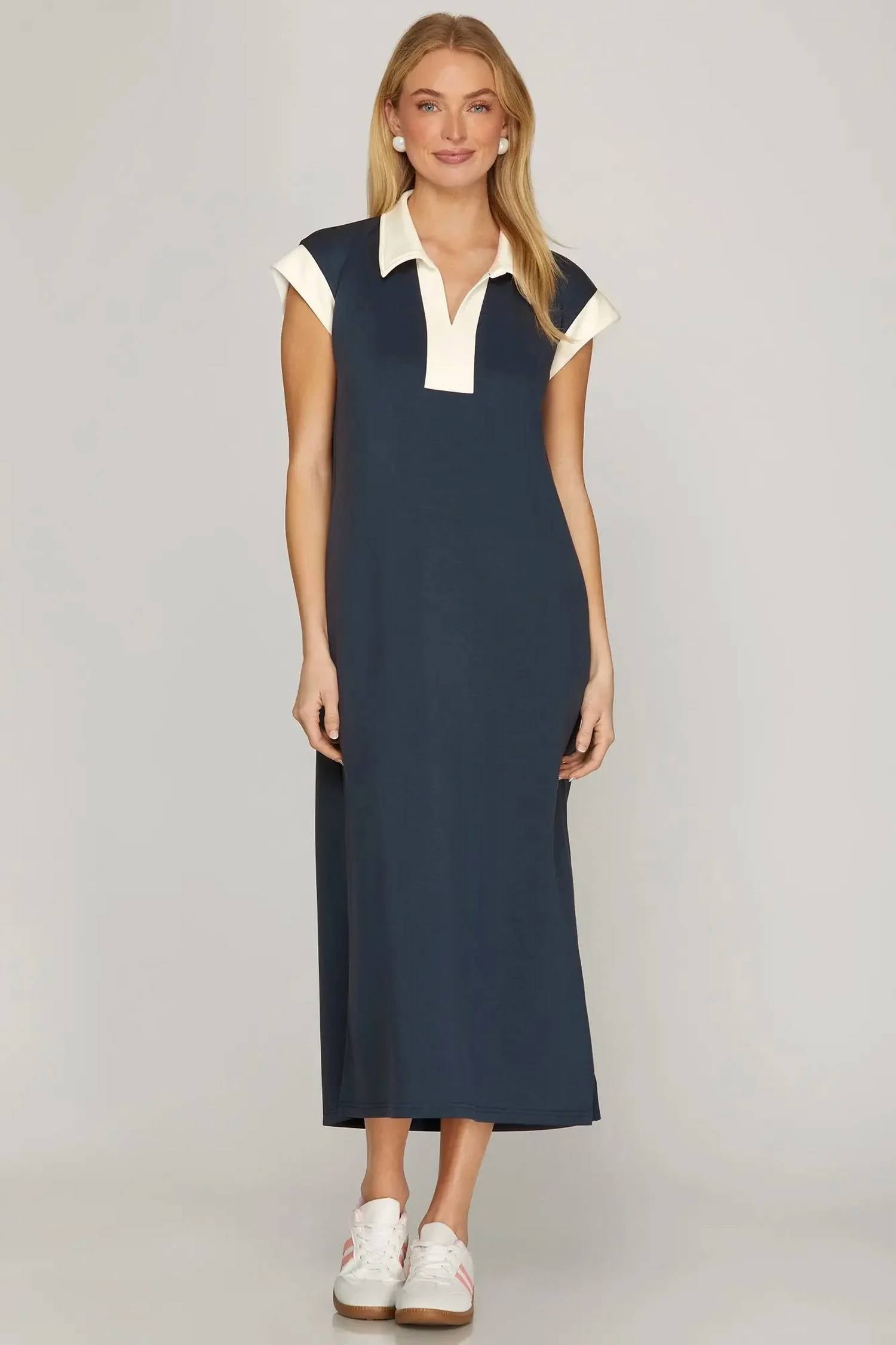 She + Sky - Drop Shoulder Midi Dress