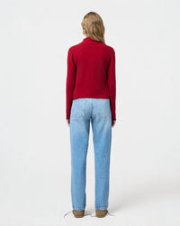 Guest In Residence Stealth Hook Front Cardigan in residence stealth hook front cardigan in ruby - women's cardigan - detail view