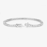 Diana M Jewels Women's Round Lab-grown Diamond Bracelet (5.10 Ct) - Elegant in 14k white gold - women's jewelry - detail view