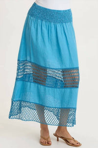 Xcvi - Fola Tiered Linen Crochet Skirt
