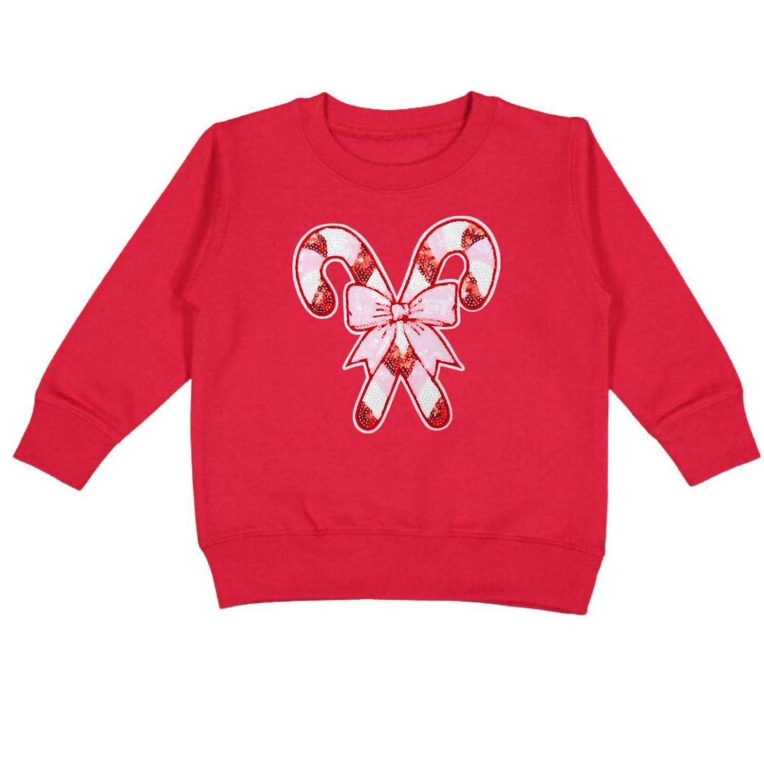 SWEET wink Candy Cane Patch Sweatshirt in red - kids' shirt - detail view