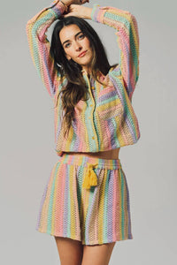 The Shirt - Crochet Cropped Boyfriend Shirt