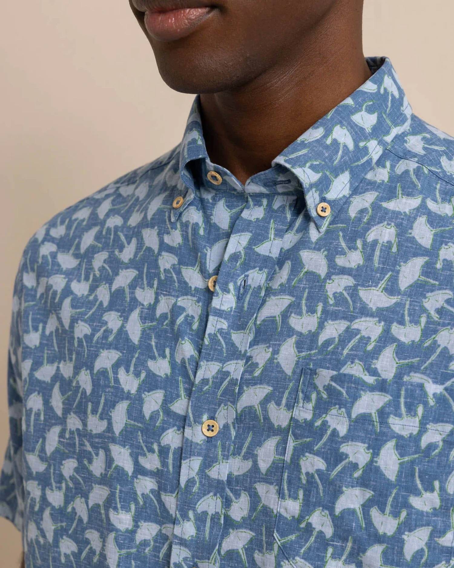 SOUTHERN TIDE Summer Rays Sportshirt in coronet blue - men's shirt - view 4