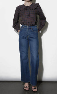 Greylin - Krista Peter Pan Collar Plaid Blouse