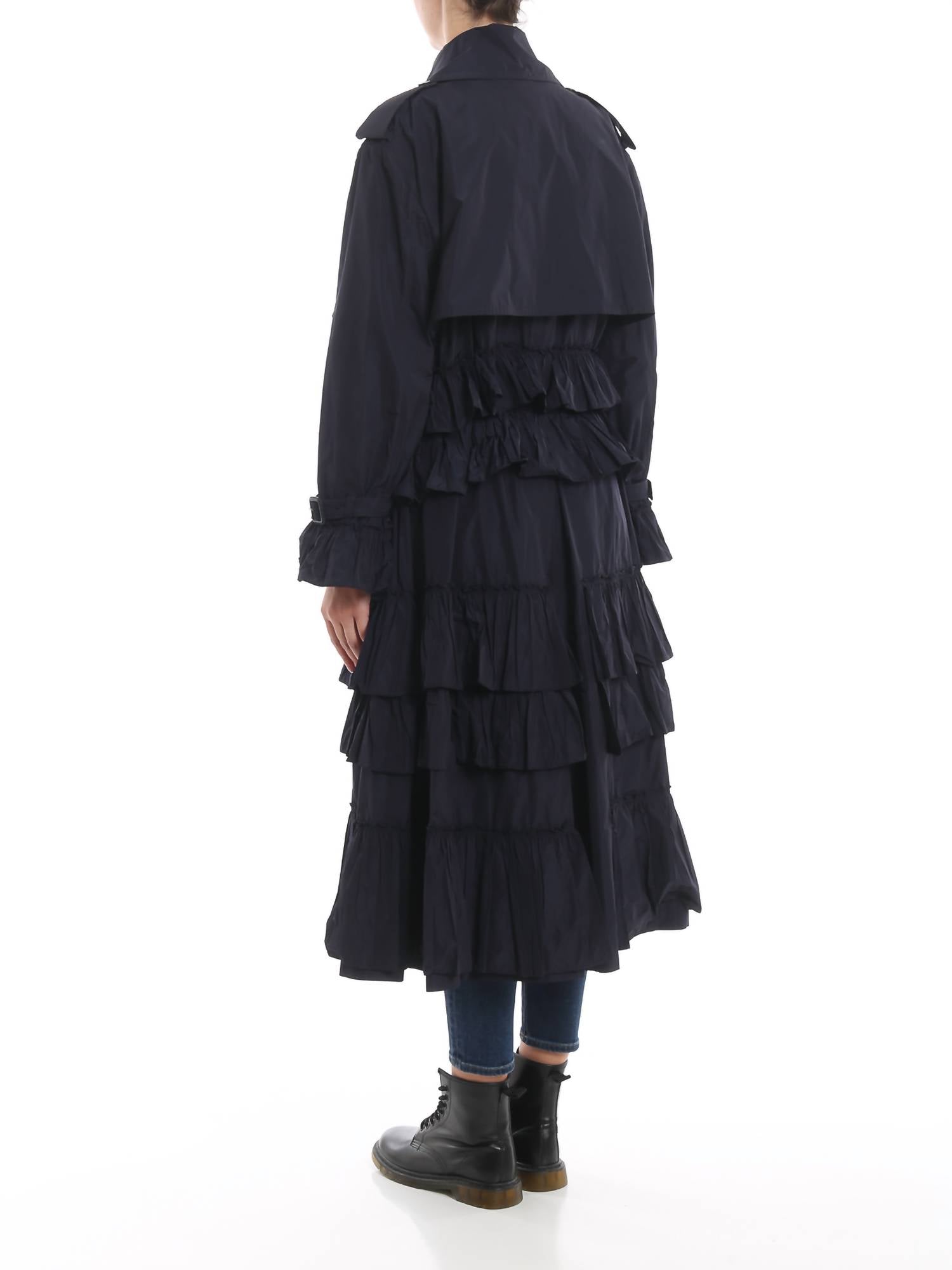 Valentino - Frilled Long Trench Coat