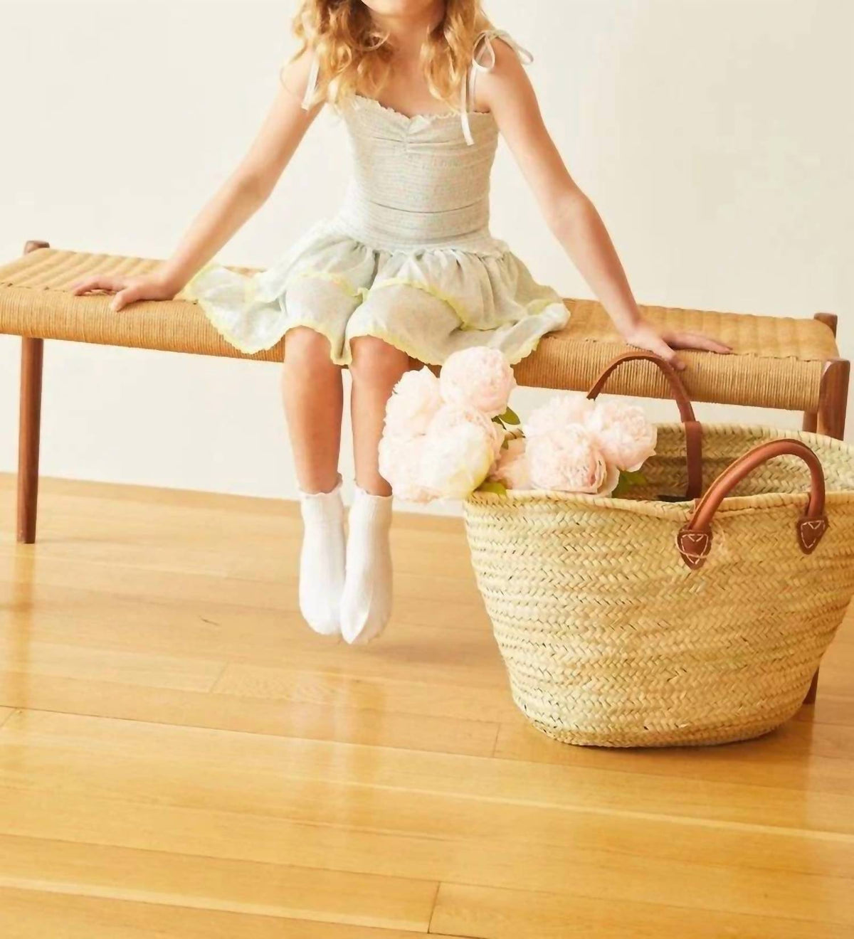Theme - Lola Garden Rose Smocked Satin Ruffle Dress