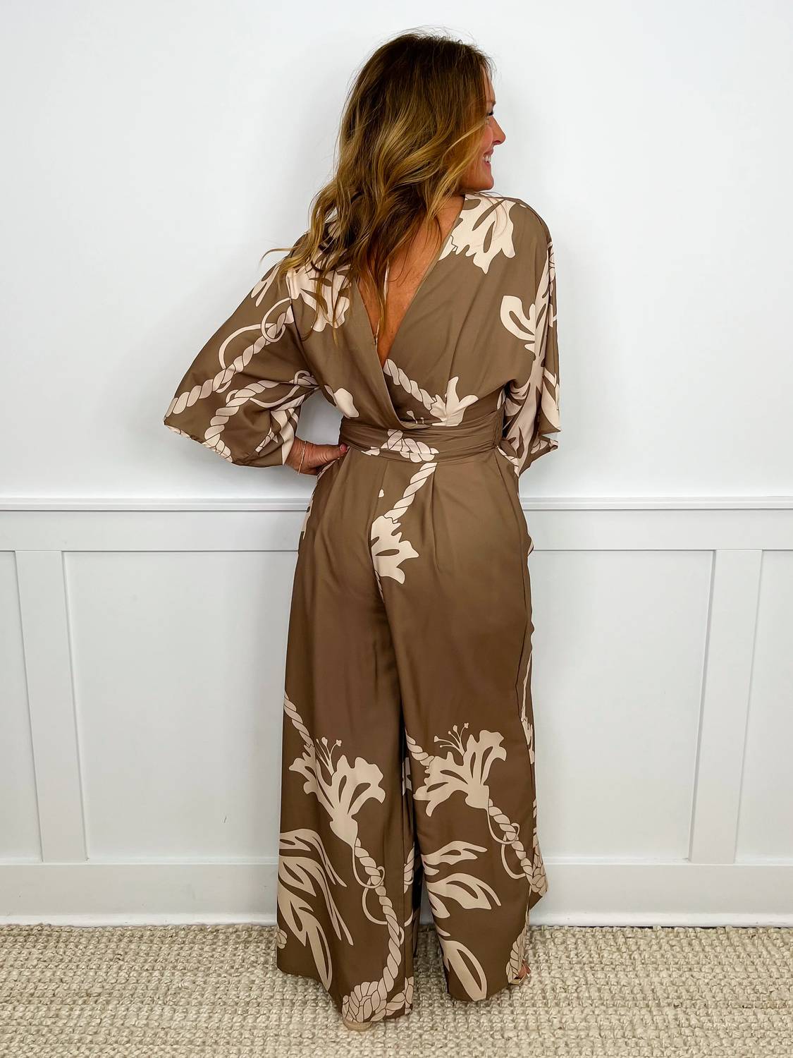 Bright Fashion - Roped Up Lightweight Short Sleeve Jumpsuit