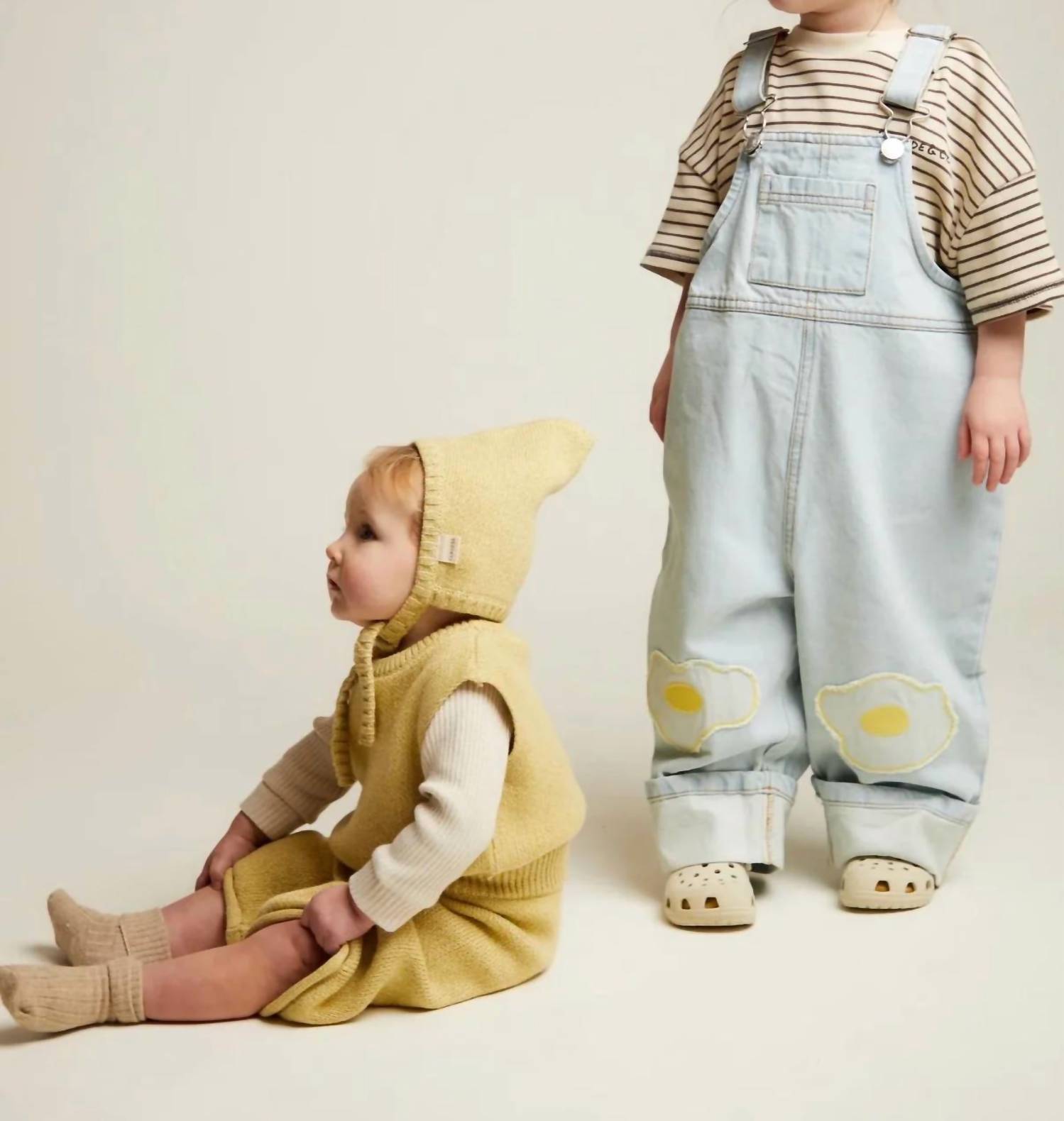 Claude & Co - Kid's Blythe Egg Patch Denim Dungaree