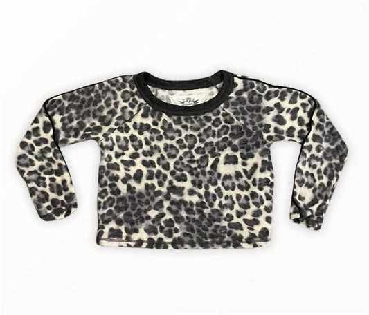 Girl's Leopard Crew Top