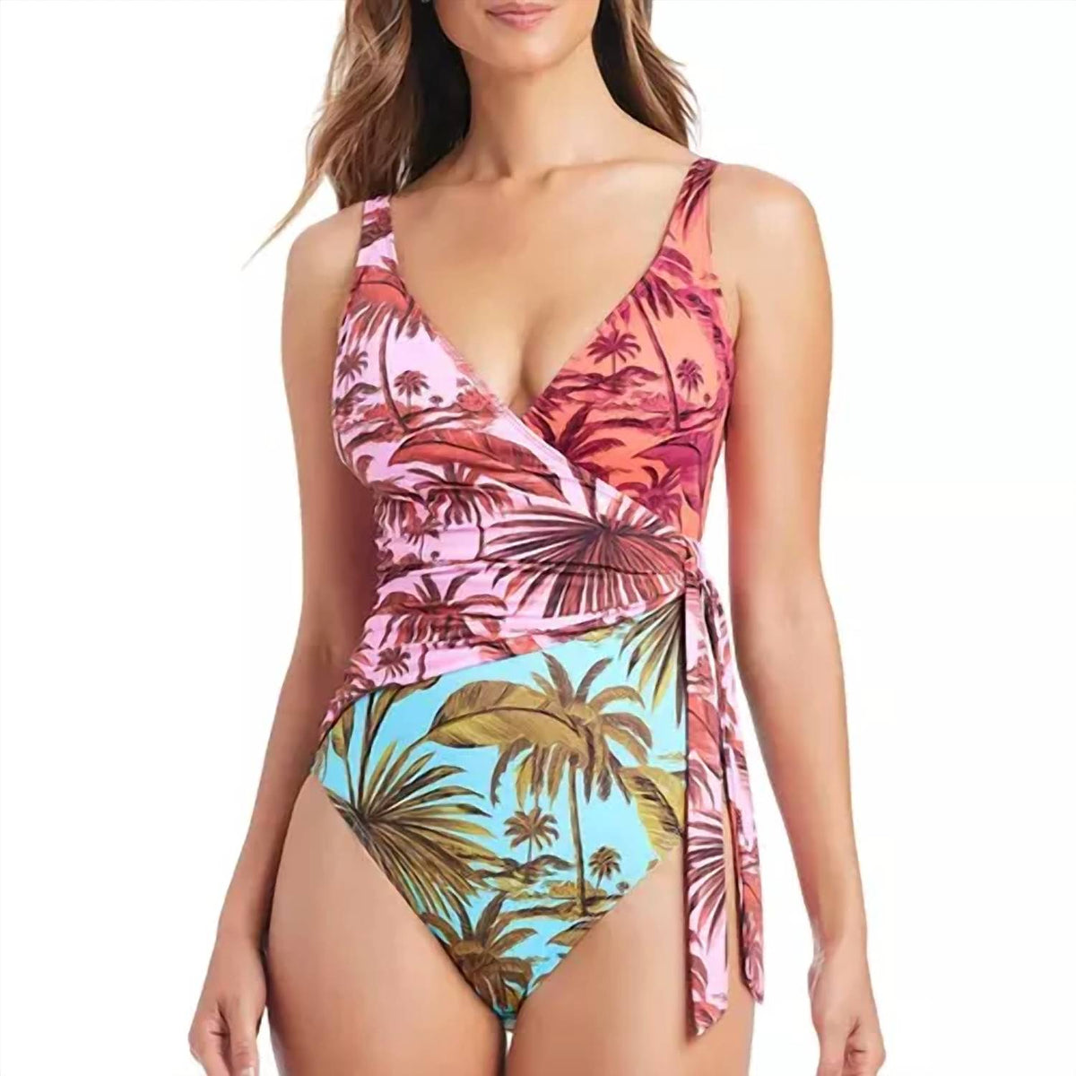 Bleu Rod Beattie - Lotus Surplice Mio One Piece Swimsuit
