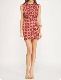 Strut & Bolt Samantha Sleeveless Satin Dress in burgundy - women's dress