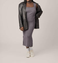 Kindred Bravely 2-in-1 Maternity And Nursing Midi Dress in 1 maternity and nursing midi dress in charcoal - women's dress - view 10