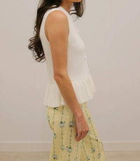 Entro - Thea Button Front Knit Peplum Top