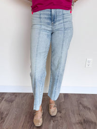 Daze - Elyse Side Panel High Rise Ankle Jeans