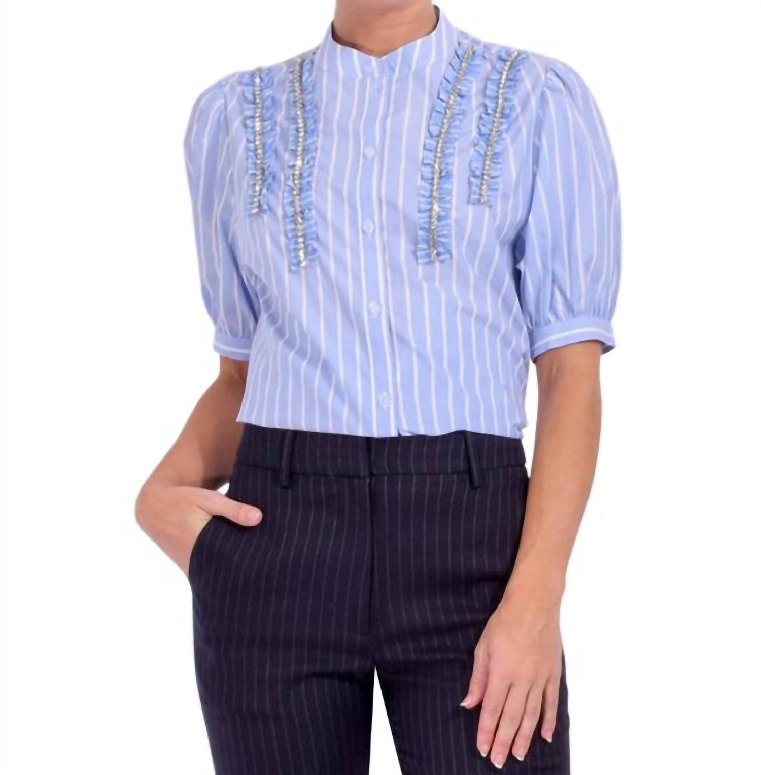 Essentiel Antwerp - Rhinestone Frill Shirt
