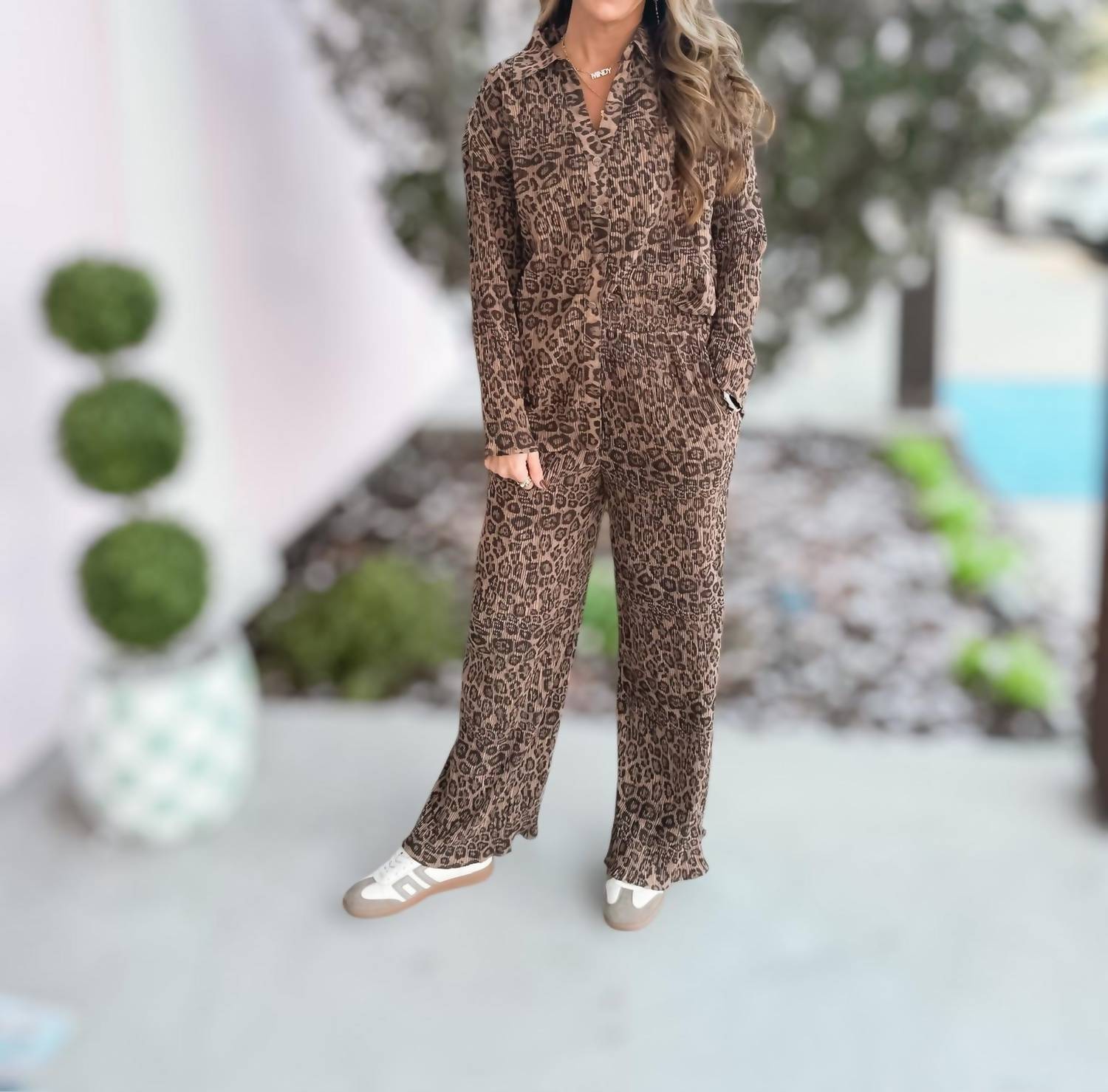 Very J - Wild Two Piece Long Sleeve Pant Set
