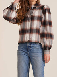Bobi - Crop Puff Sleeve Shirt with Pocket