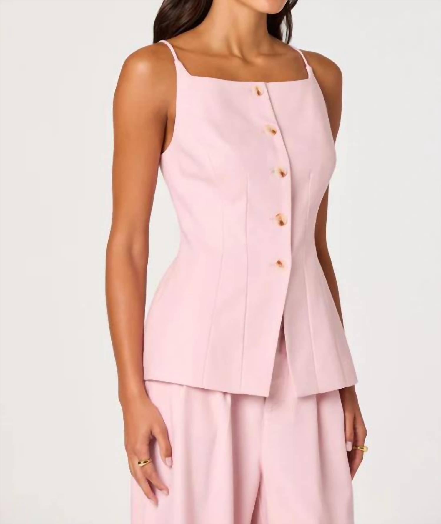 Astr - Neha Button-front Longline Top
