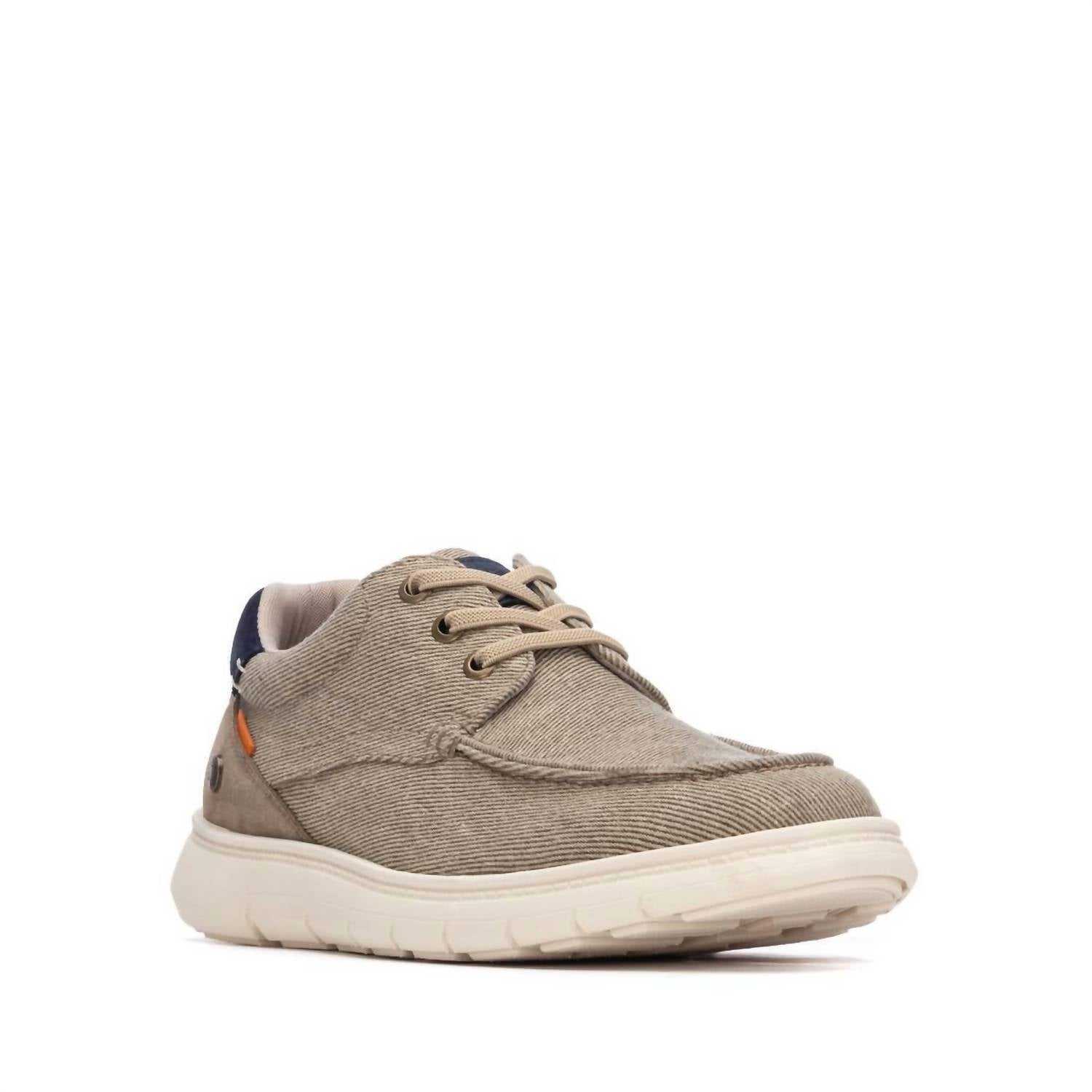 Xti Men's Ultra Light Comfort Boat Shoes in taupe - men's shoe - detail view