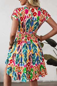 1 The Woman - Abstract Print Ruffle Tiered Mini Dress
