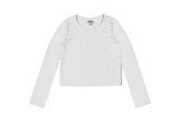 Mia - Girls' Glam Rhinestone Long Sleeve Top