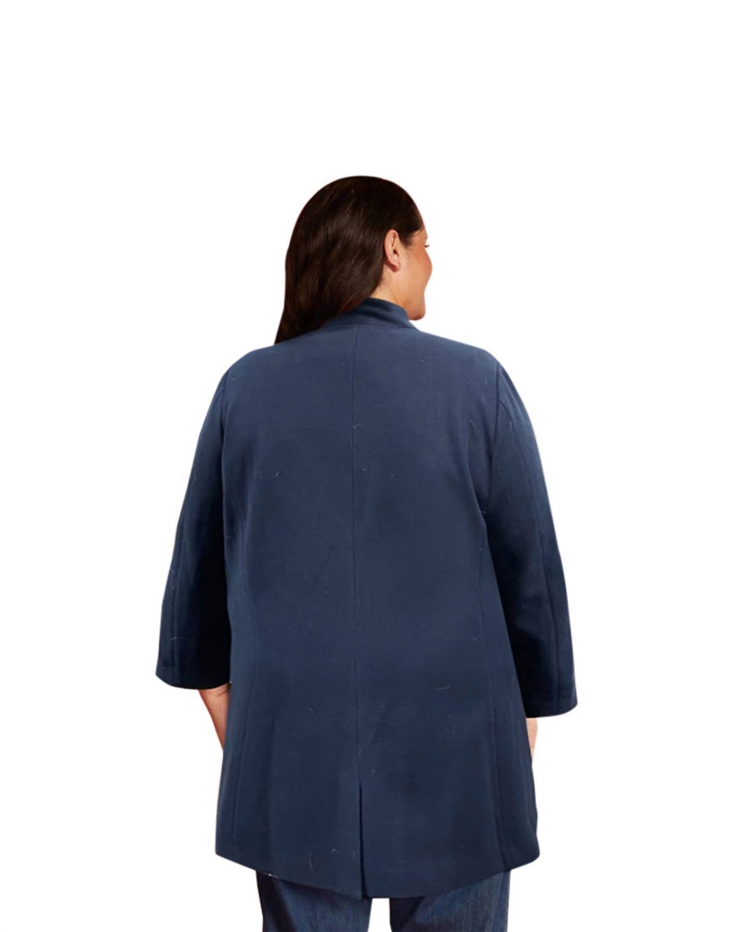 On The Plus Side - Long Sleeve Peacoat - Plus Size