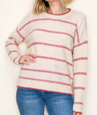 Staccato - Striped Crew Neck Loose Fit Sweater