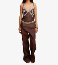 ALEMAIS Leandra Corded Cami Top in chocolate - women's shirt