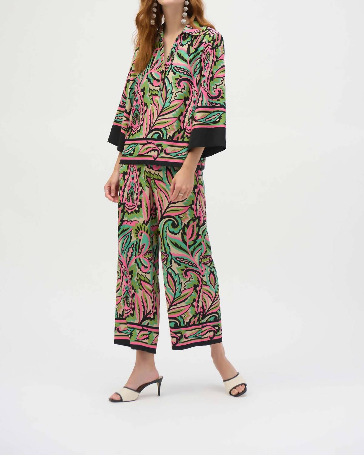 Joseph Ribkoff - Floral V-neck Buttoned Top