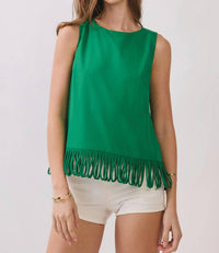 Tcec - Fringe Hem Sleeveless Top