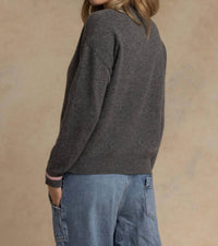 27 Miles Malibu Women's Shaina Sweater in charcoal platicine - women's sweater - detail view