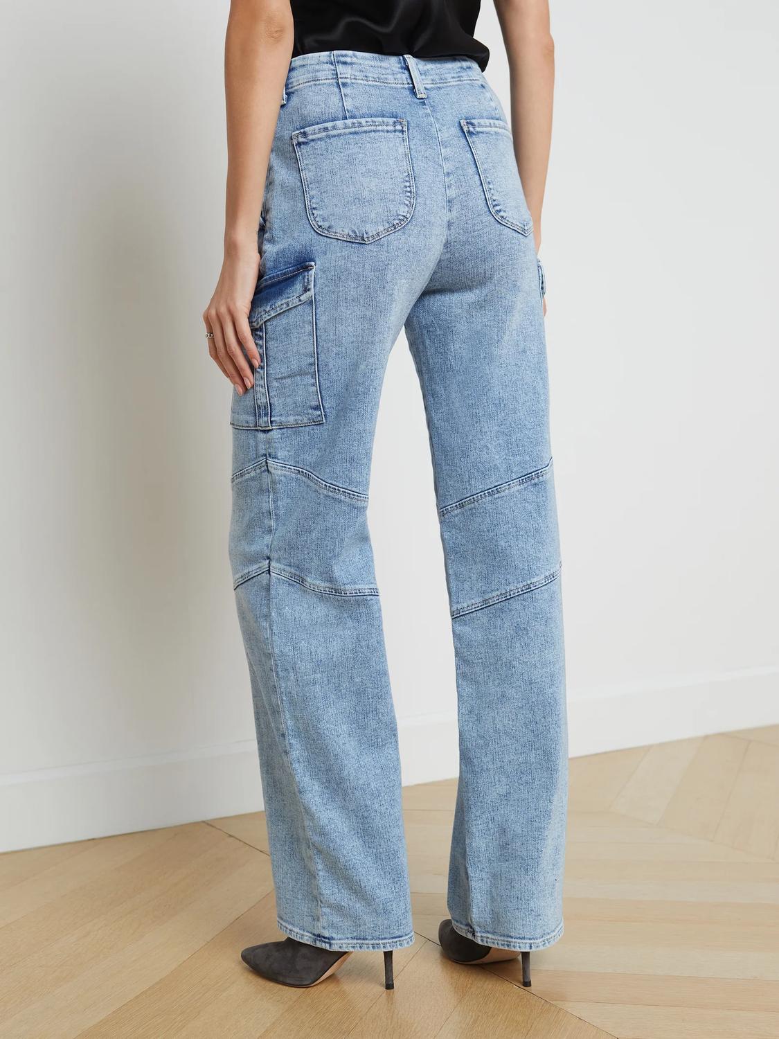L'Agence Brooklyn High Rise Utility Wide Leg Jean in brewer - women's jeans - alternate view