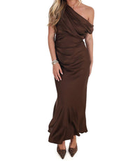Mable - Satin Luxe One Shoulder Maxi Dress