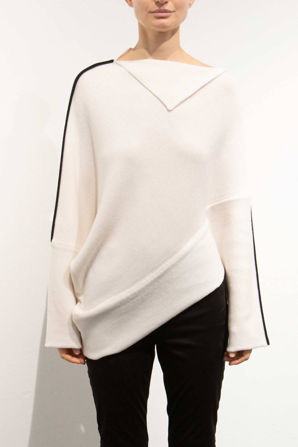 Pier Antonio Gaspari - Gaspari Asymmetrical Sweater With Piping