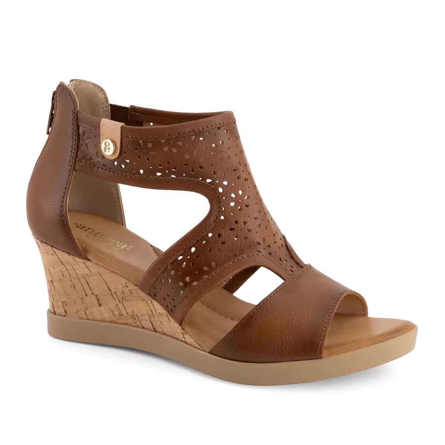 Andrea - Women's T-bar Wedge Sandals