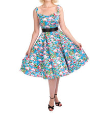Orchid Bloom - Sleeveless Flamingo Swing Dress