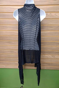 Riah Fashion - Women's Sleeveless Long Crocheted Cardigan