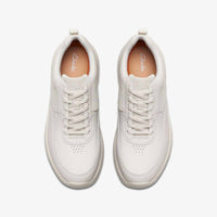 Clarks Men's Pro Lace Sneaker in white leather - men's sneaker - detail view