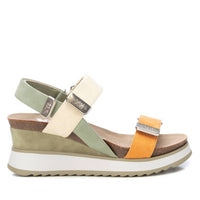 Xti Women's Wedge Strap Sandals in khaki - women's sandal