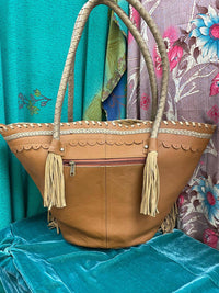 Kantha Bae - Women's Upcycled Embroidered Market Studded Tote Bag
