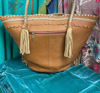 Kantha Bae - Women's Upcycled Embroidered Market Studded Tote Bag