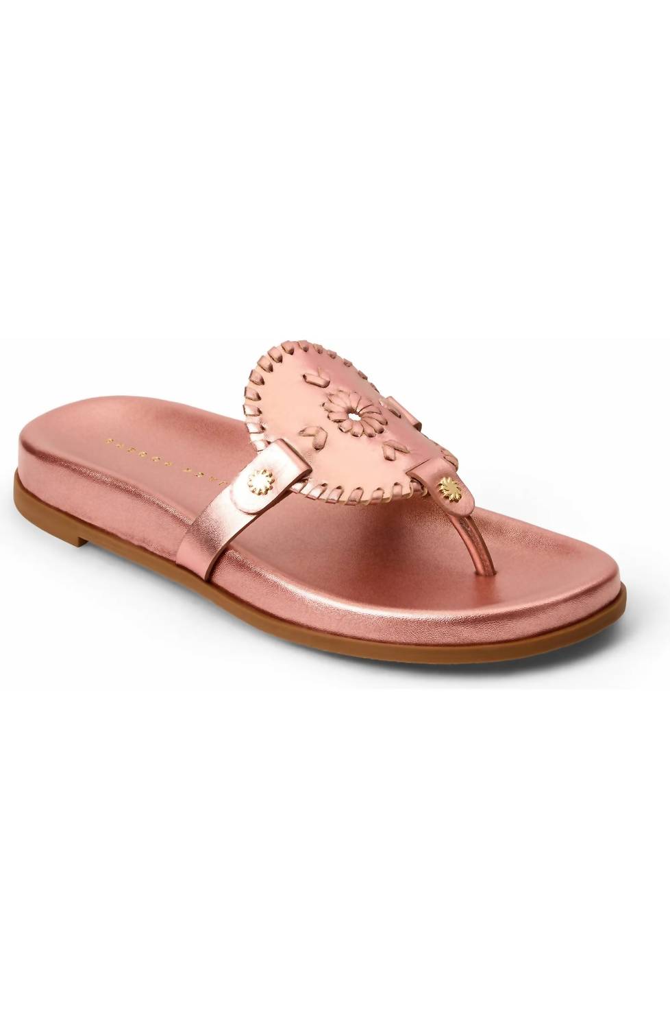 Jack Rogers Women's Collins Metallic Nappa Casual Sandal in rose quartz - women's sandal