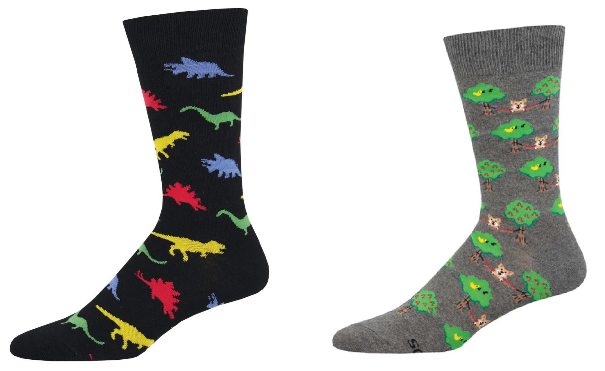 SOCKSMITH Men's Dinosaur & Lounge Dogs Socks - Set Of 2 Pair in multi - men's item