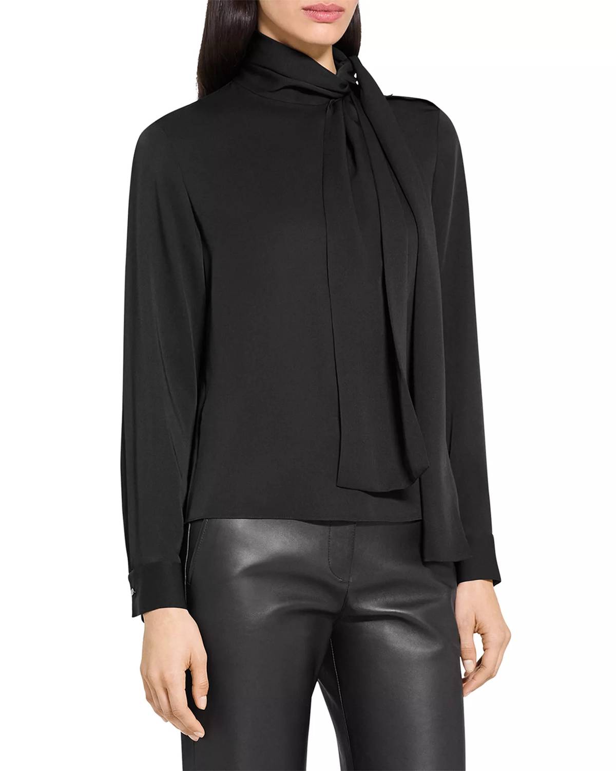 Theory - Side Tie Neck Blouse