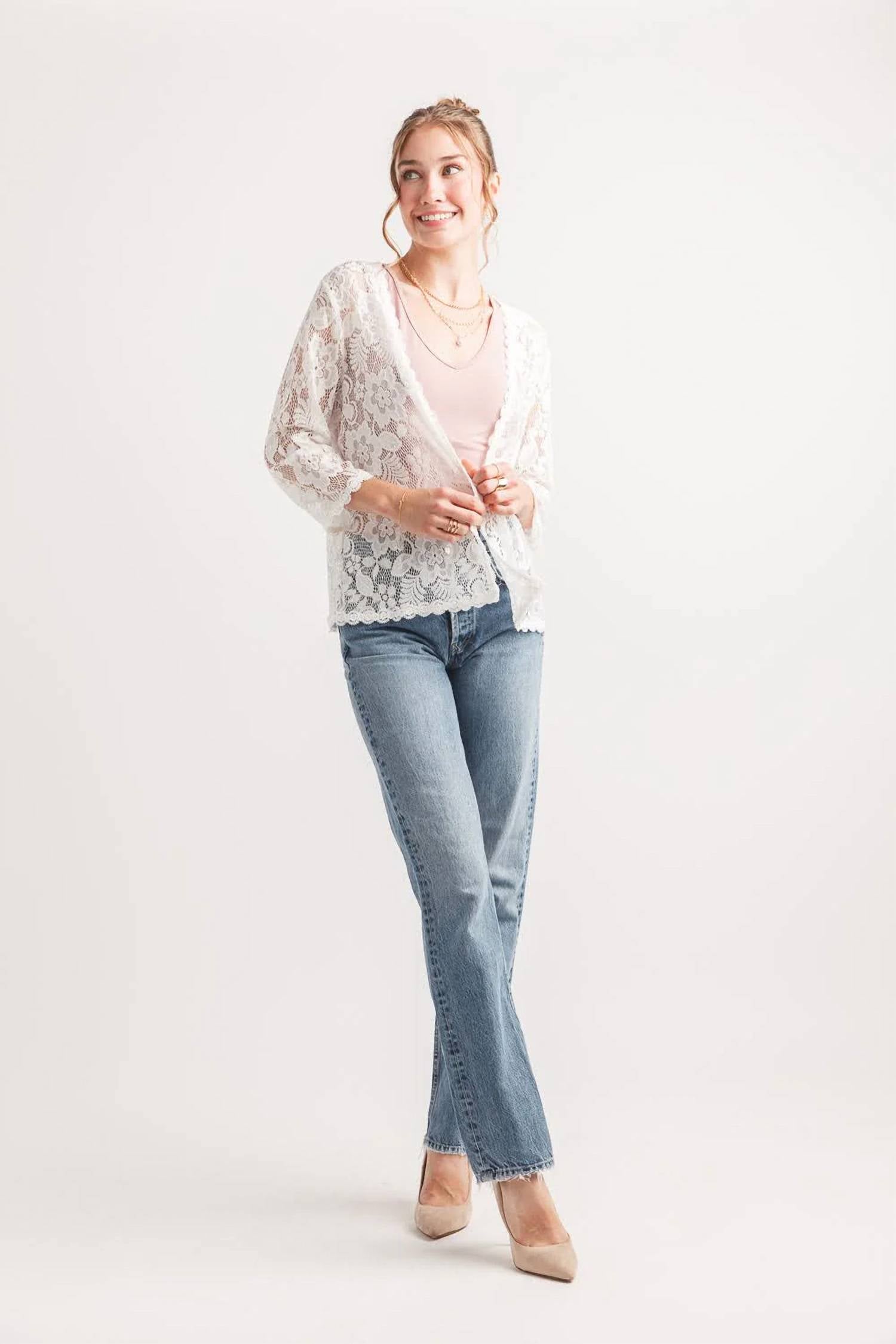 Papillon - Lace Coverup With Trim Detail