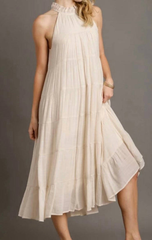 Umgee - Halter Neck Tiered Maxi Dress