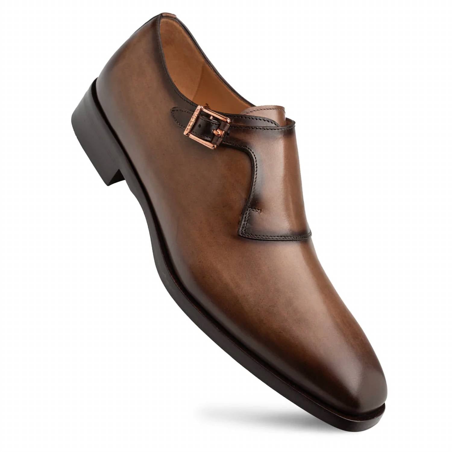 Mezlan - Men's Plain Toe Single Monk Strap Shoes