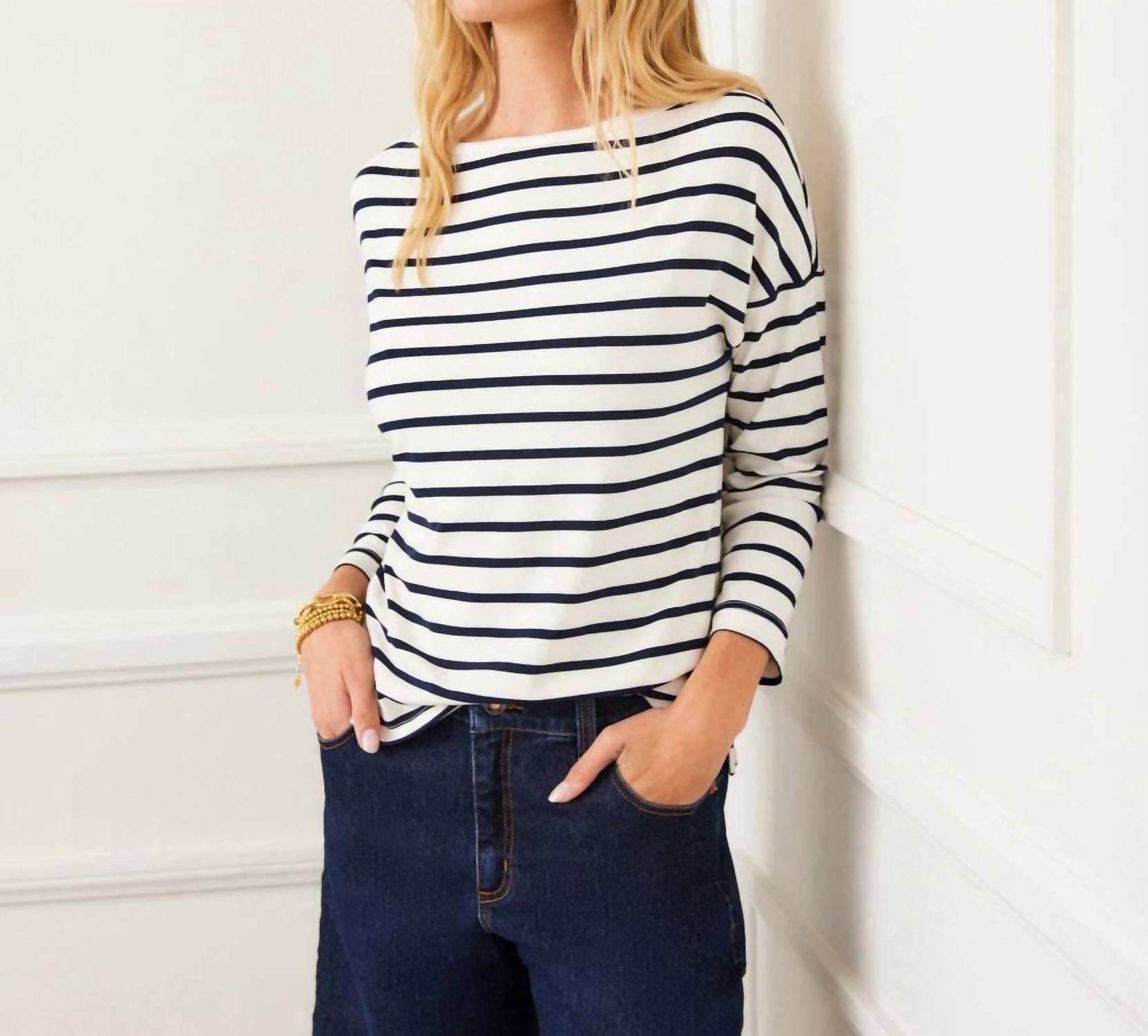 Karen Kane - Women's Three Quarter Sleeve Boatneck Top