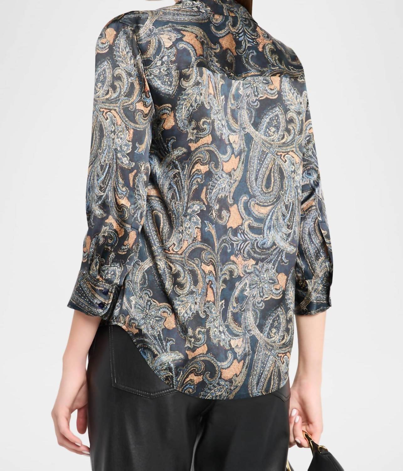 L'Agence - Women's Dani Quarter Sleeve Etched Paisley Blouse