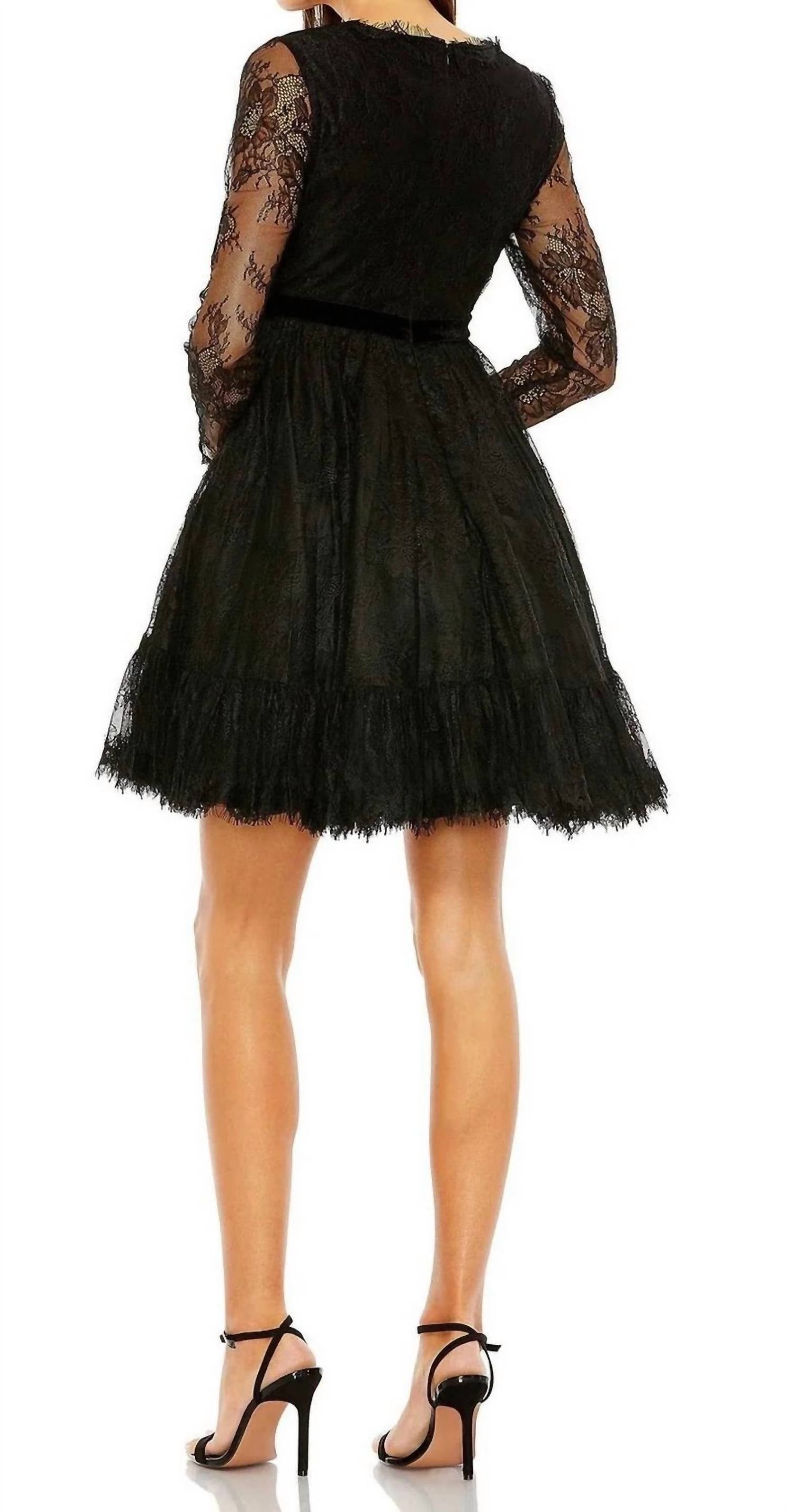 Mac Duggal - Lace Long Sleeve Dress